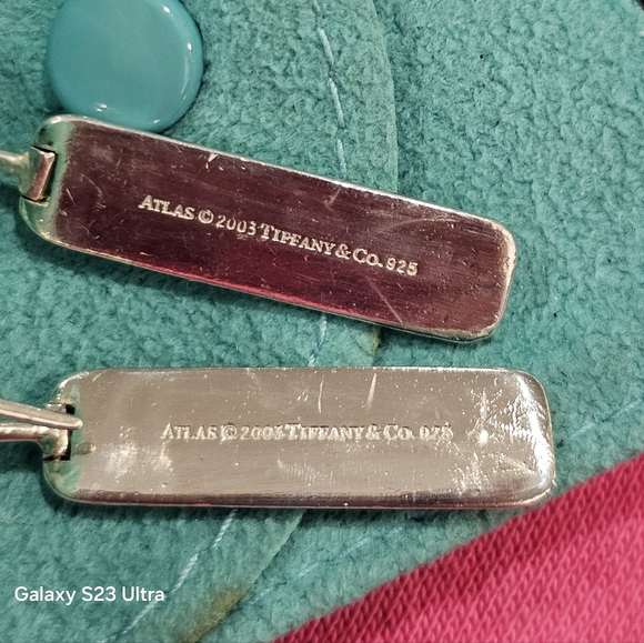 🌙Tiffany & Co. Atlas Roman Numeral Bar Drop Earrings 925 Sterling Silver ✨ - Picture 3 of 12